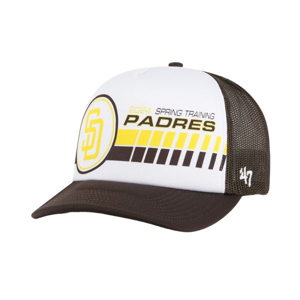 mens san diego padres 47 whitebrown 2024 spring training foam trucker adjustable hat Collection - San Diego Padres Proshop Jerseys & Caps