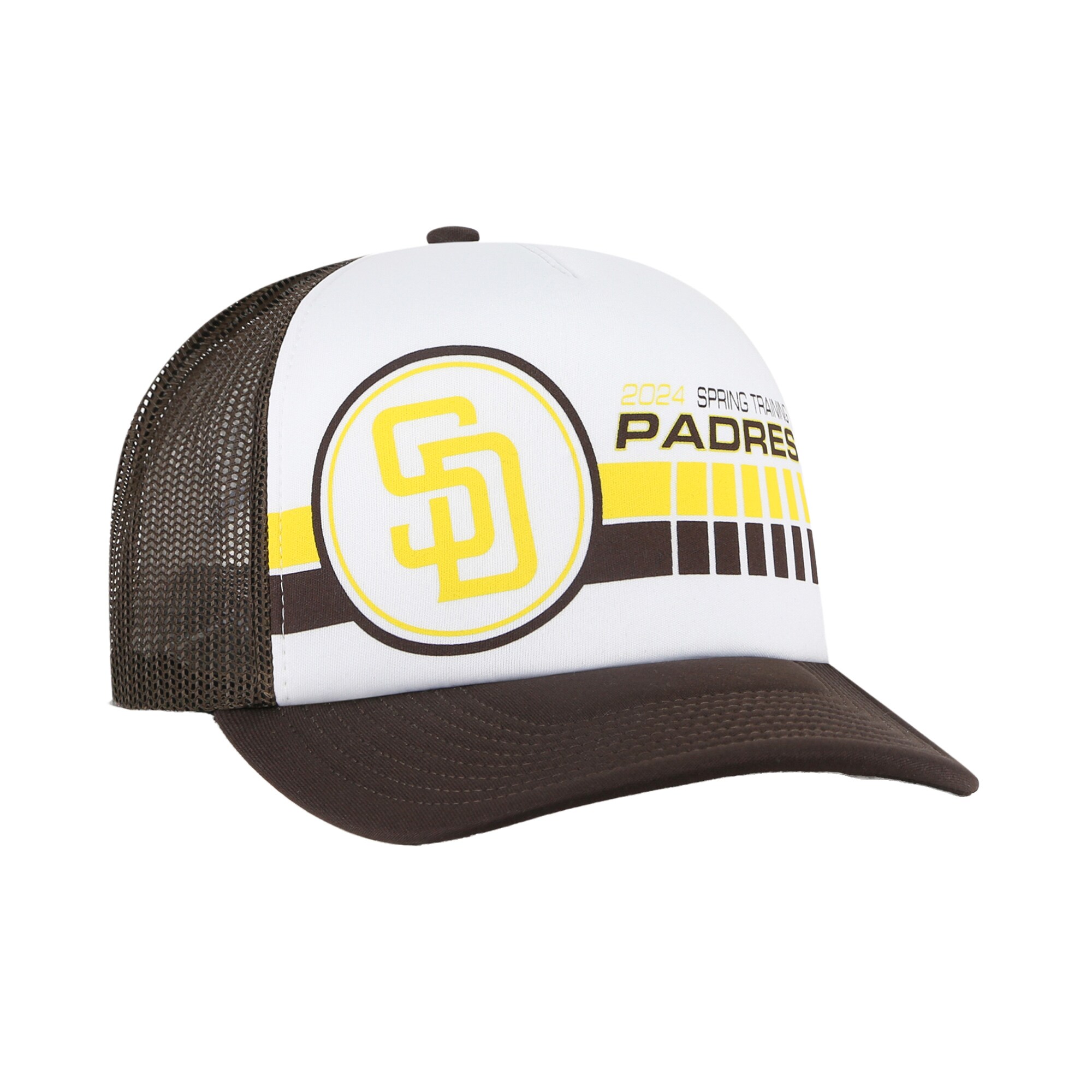 mens san diego padres 47 whitebrown 2024 spring training foam trucker adjustable hat Collection - San Diego Padres Proshop Jerseys & Caps