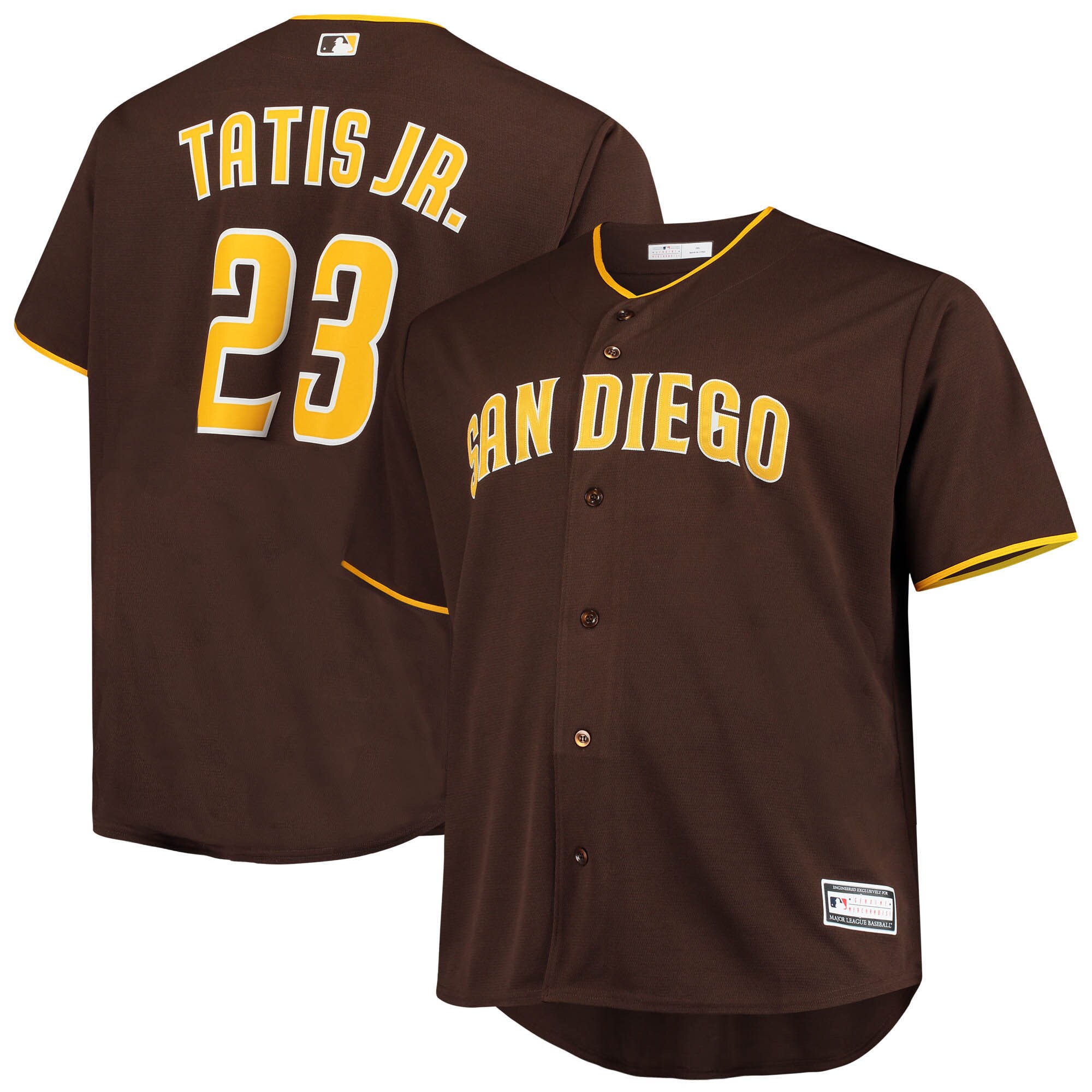mens san diego padres fernando tatis jr. brown big  tall replica player jersey Collection - San Diego Padres Proshop Jerseys & Caps