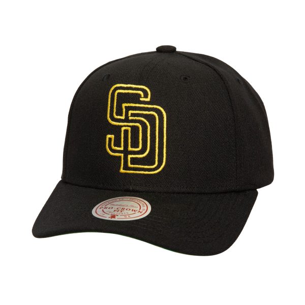 mens san diego padres mitchell  ness black neon logo pro crown adjustable hat Collection - San Diego Padres Proshop Jerseys & Caps