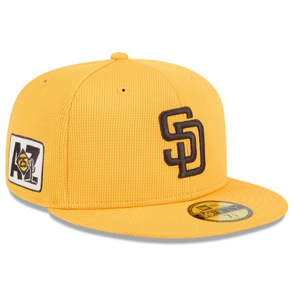 mens san diego padres new era gold 2025 spring training 59fifty fitted hat Collection - San Diego Padres Proshop Jerseys & Caps