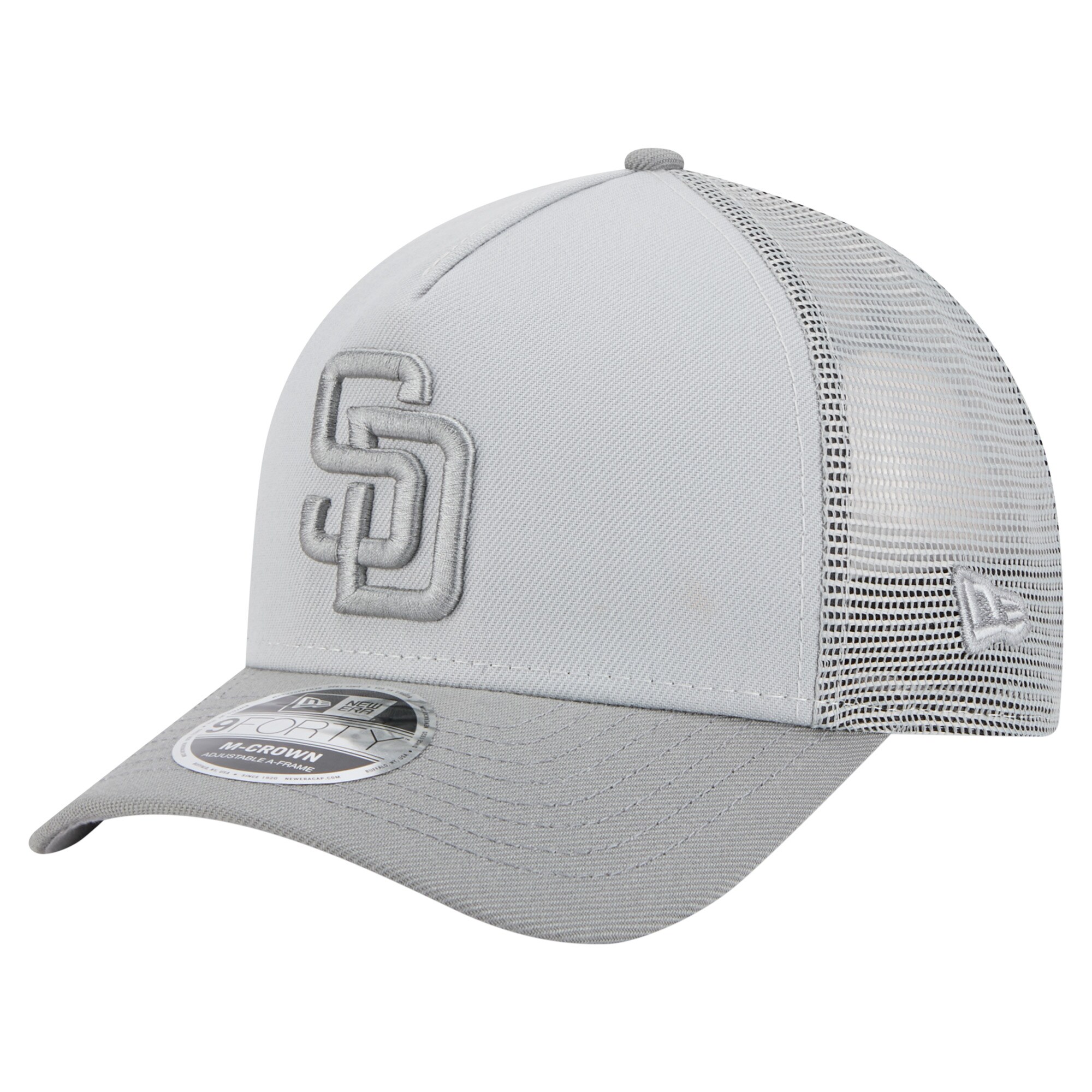 mens san diego padres new era gray color pack a-frame 9forty trucker adjustable hat Collection - San Diego Padres Proshop Jerseys & Caps