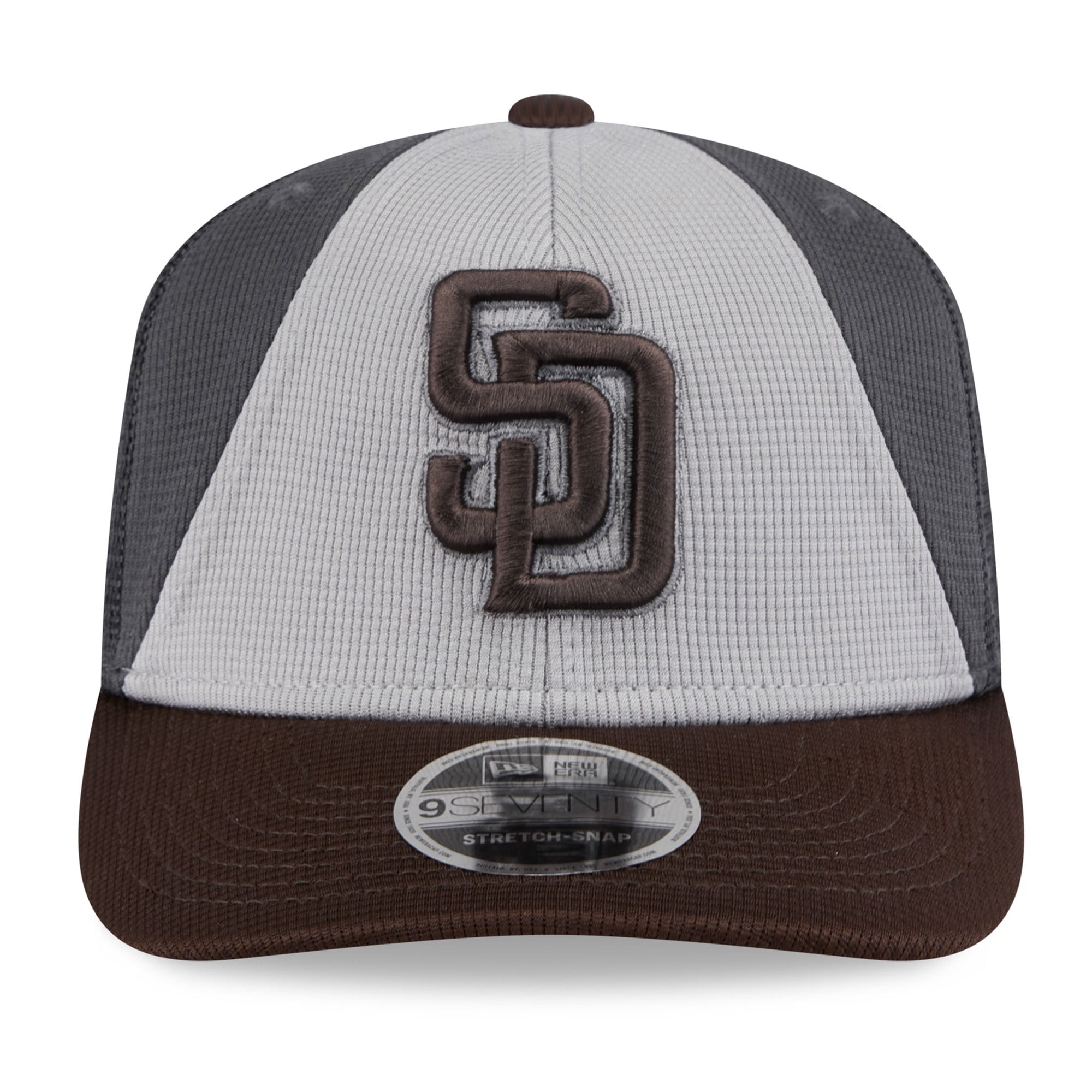 mens san diego padres new era graybrown 2025 batting practice 9seventy stretch-snap trucker hat Collection - San Diego Padres Proshop Jerseys & Caps