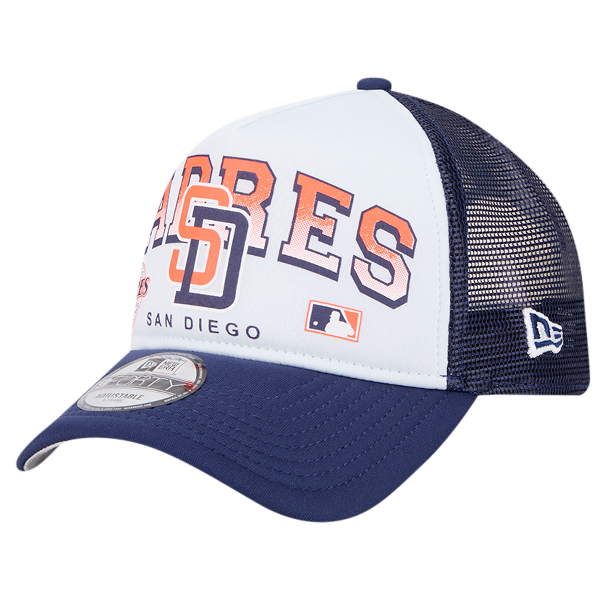 mens san diego padres new era white retro wordmark 9forty a-frame trucker adjustable hat Collection - San Diego Padres Proshop Jerseys & Caps