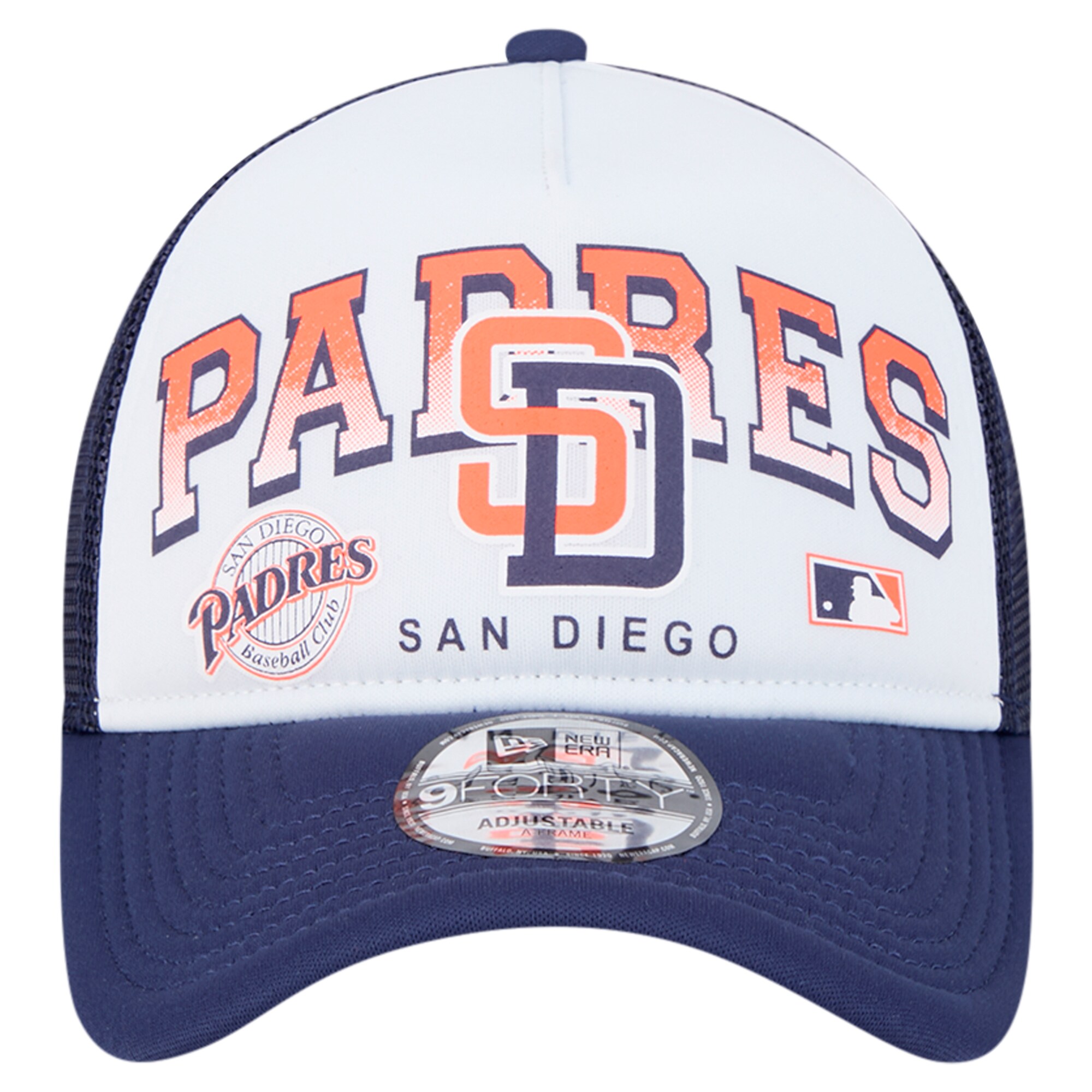 mens san diego padres new era white retro wordmark 9forty a-frame trucker adjustable hat Collection - San Diego Padres Proshop Jerseys & Caps