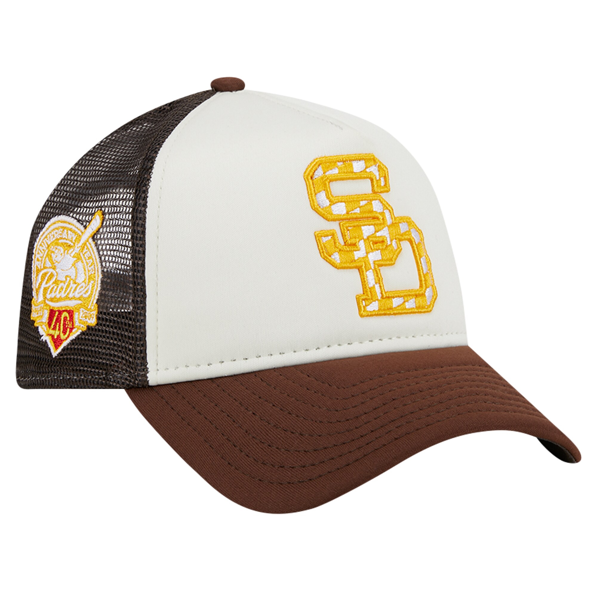 mens san diego padres new era whitebrown checkered flag a-frame trucker 9forty adjustable hat Collection - San Diego Padres Proshop Jerseys & Caps