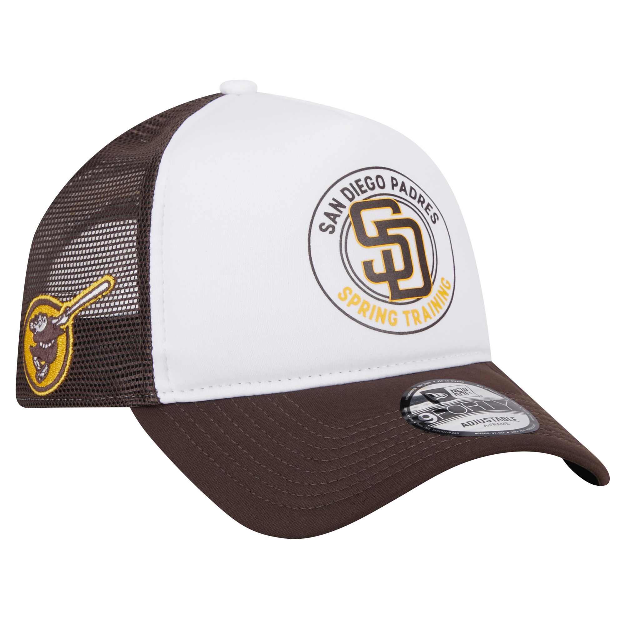 mens san diego padres new era whitebrown spring training circle foam a-frame 9forty trucker adjustable hat Collection - San Diego Padres Proshop Jerseys & Caps