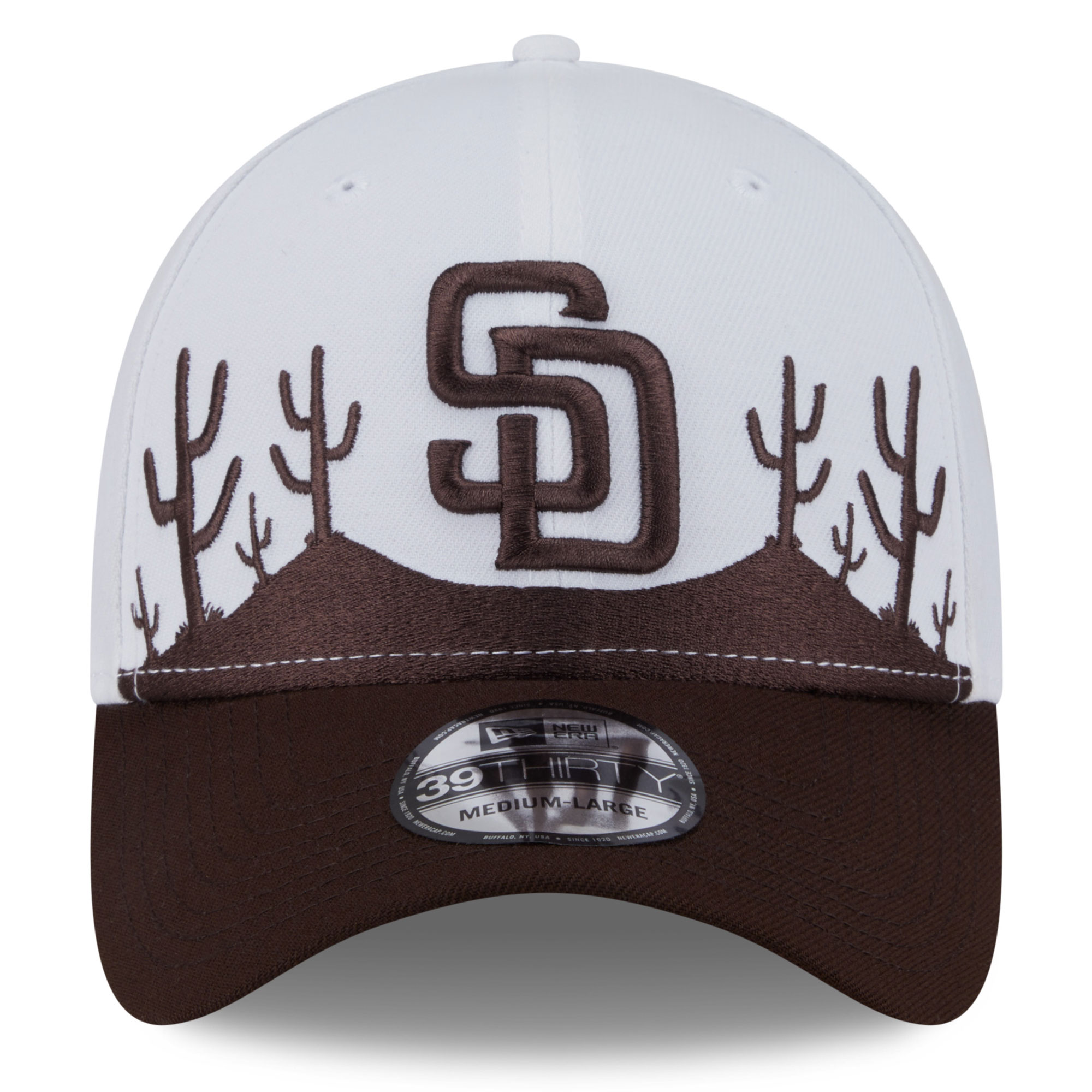 mens san diego padres new era whitedark brown 2025 spring training landscape 39thirty flex hat Collection - San Diego Padres Proshop Jerseys & Caps
