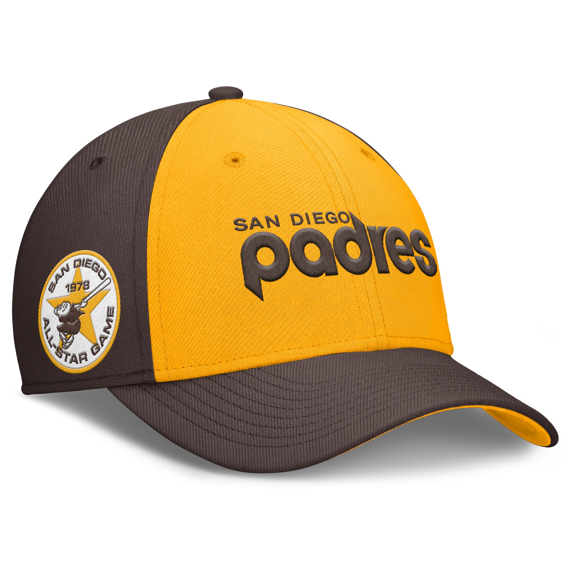 mens san diego padres nike browngold rise swoosh performance flex hat Collection - San Diego Padres Proshop Jerseys & Caps